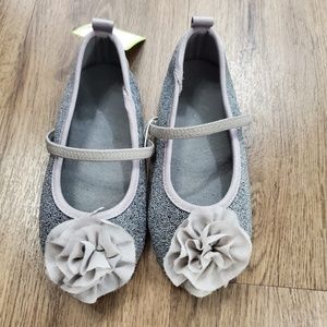 First Steps Silver Flower Size 10 Shoes